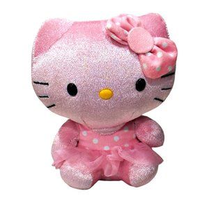 Ty Hello Kitty Sanrio Ballerina Plush 6" Stuffed Animal 2014 Polka Dot Pink Tutu